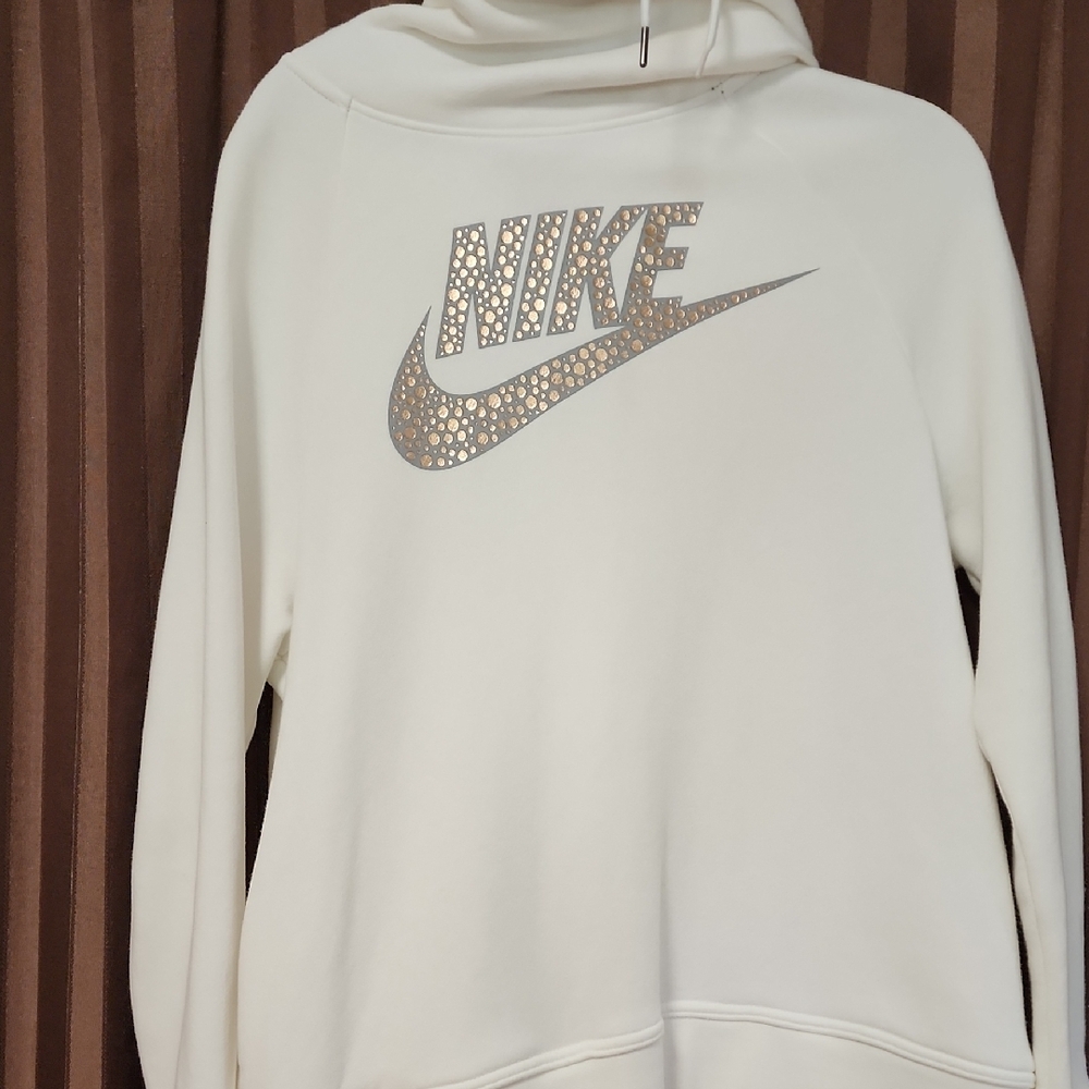 Nike Women's White Cowl Neck Hoodie